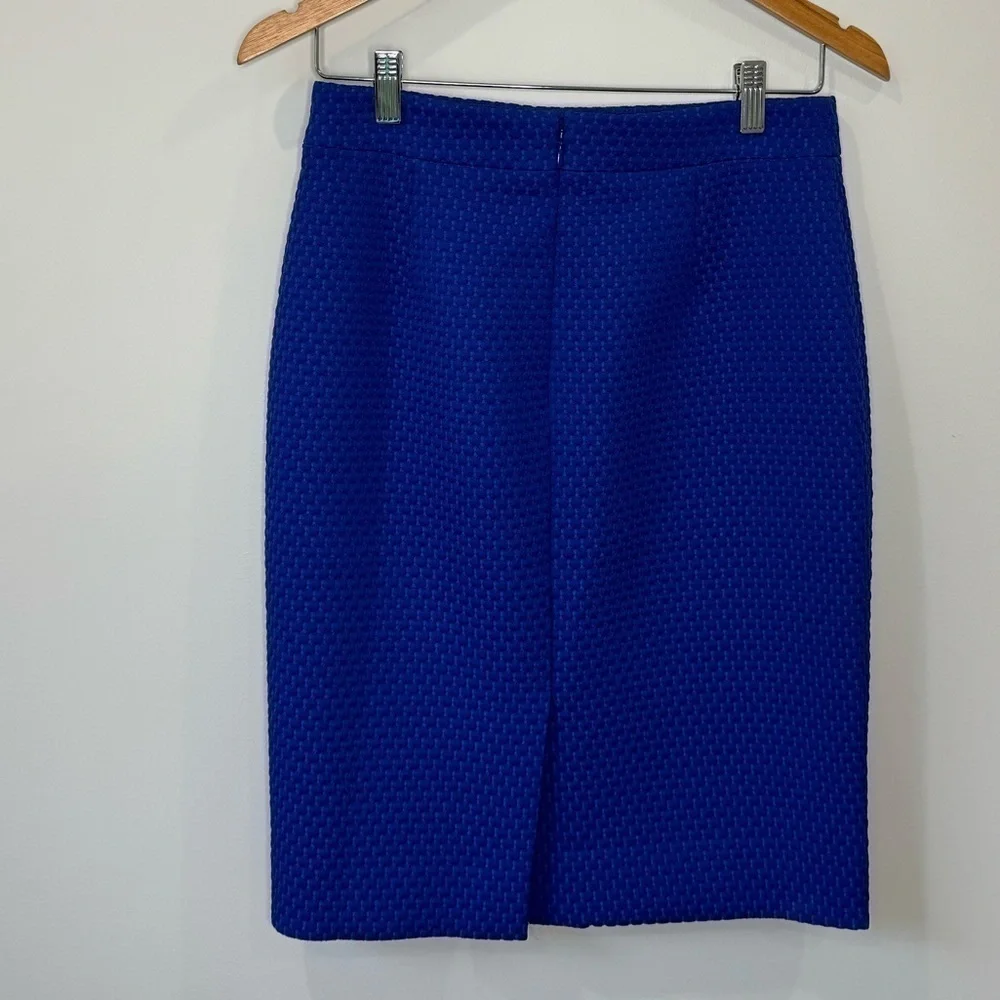 J. Crew Blue Textured Pencil Skirt